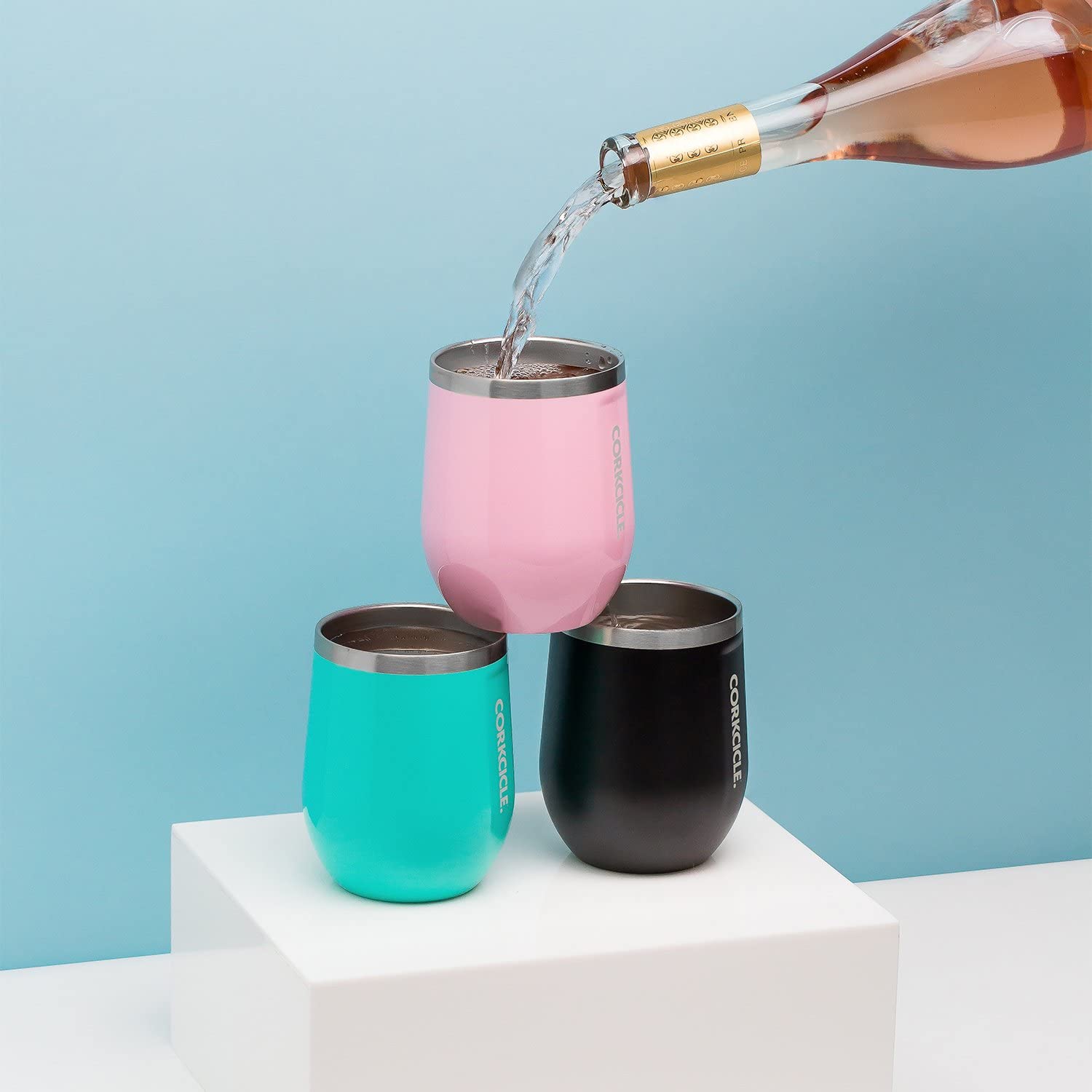 Corkcicle Gloss White 12 oz Stemless Wine Cup