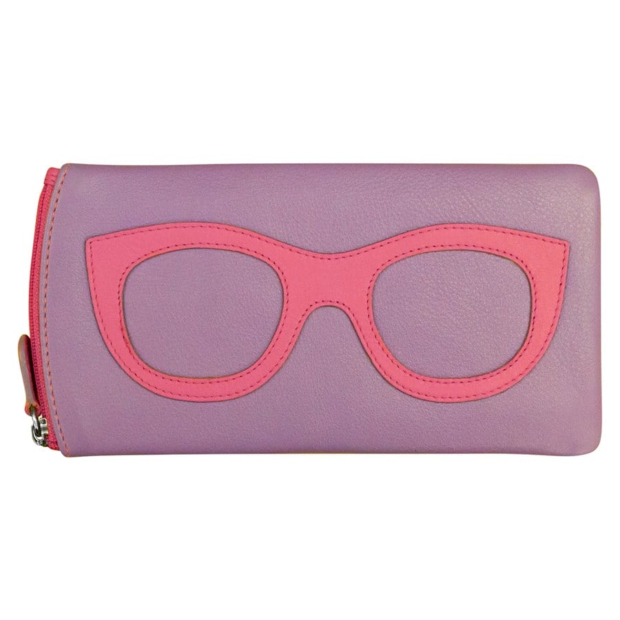 ILI New York Leather Eyeglass Case – Amethyst/Hot Pink - Irv’s Luggage