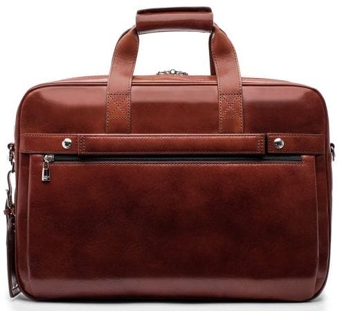 Bosca Single Gusset Italian Leather Stringer Bag - Dark Brown Old ...