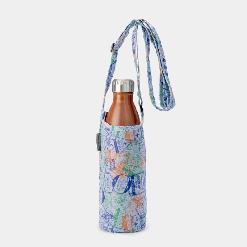 Travelon Packable Water Bottle Tote – Stamp Print - Irv’s Luggage