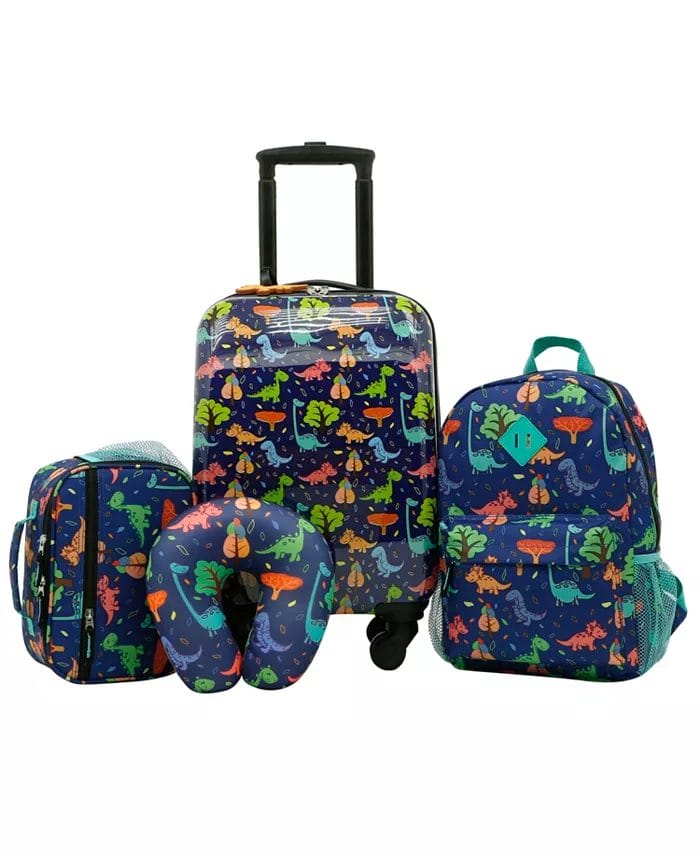 Travelers Club Kids 5 Piece Travel Luggage Set - Dinosaurs - Irv's Luggage