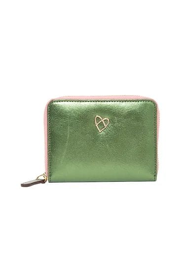 Patent of Heart Bella Leather Mini Wallet - Metallic Green - Irv’s Luggage