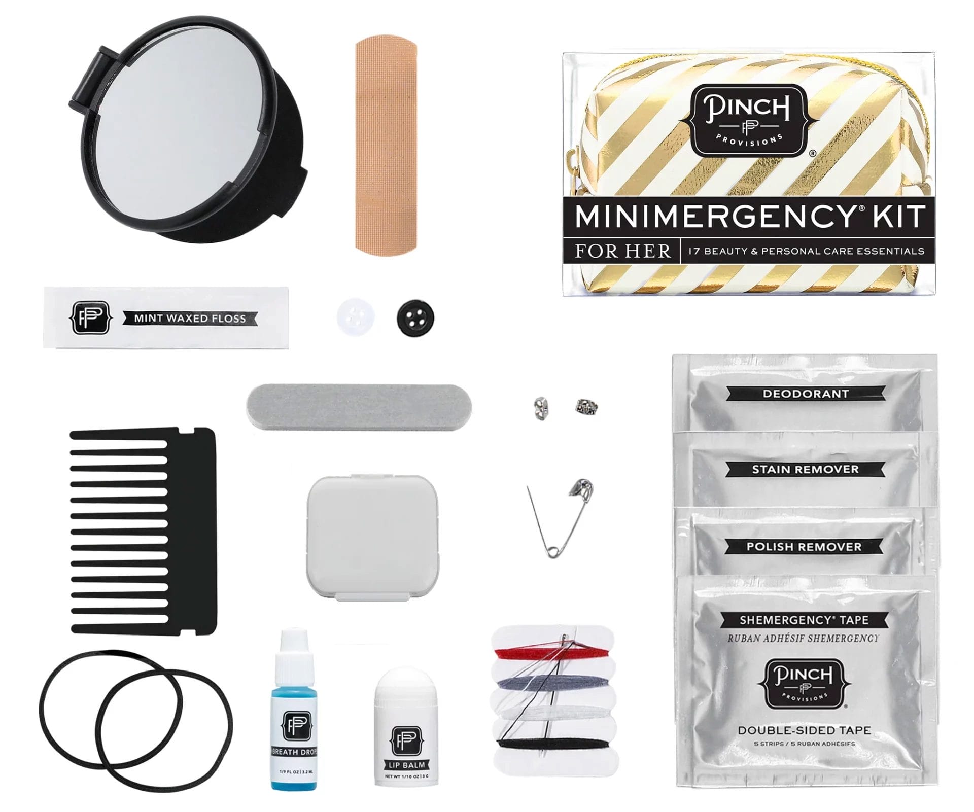 Pinch Provisions Candy Striper Minimergency Kit - White/Gold - Irv's Luggage