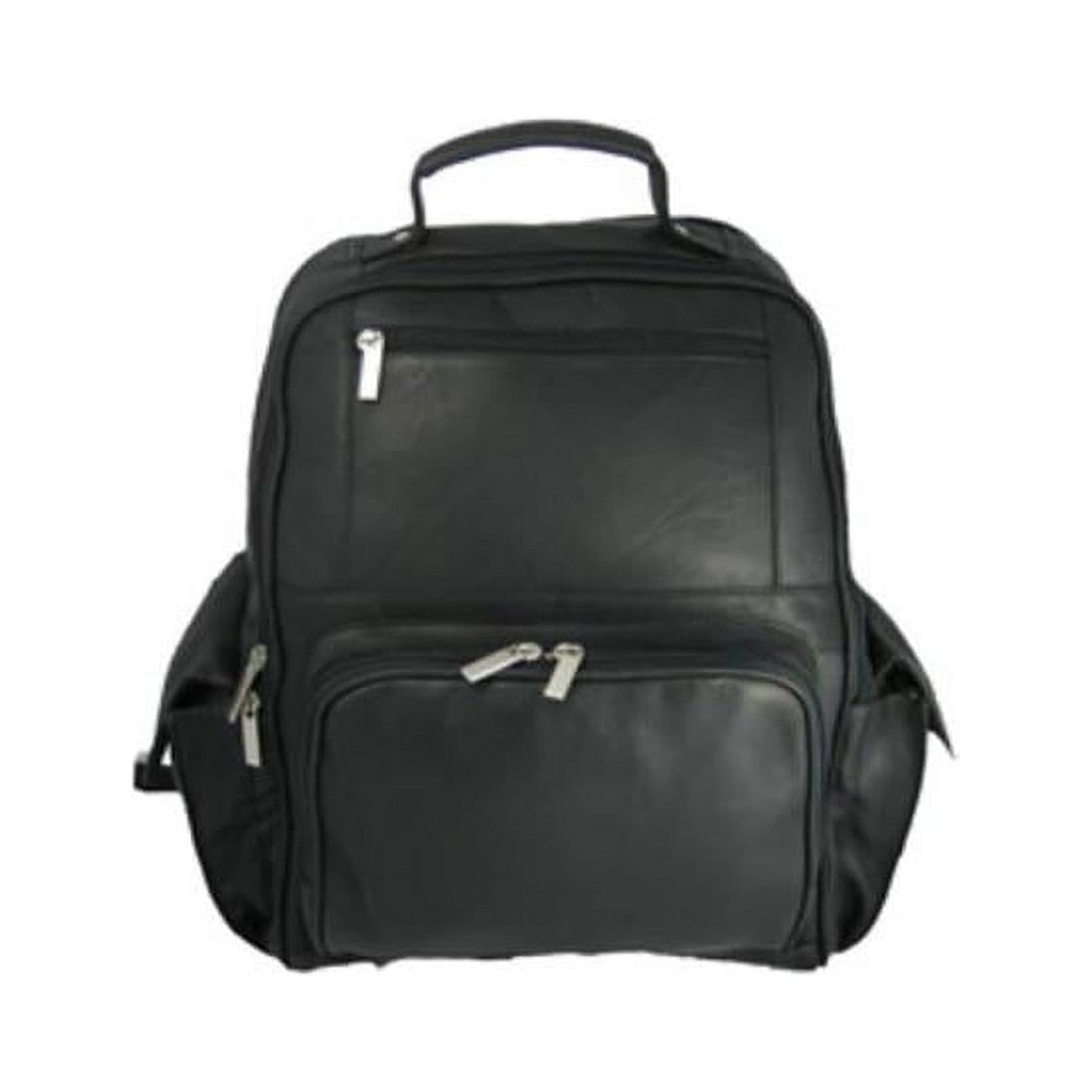David King Leather Large Laptop Backpack - Black - Irv’s Luggage
